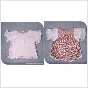 Umgee Womens Size Medium Top Floral Linen Cotton Round Neck